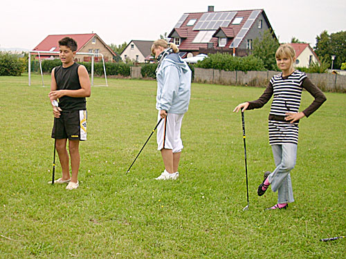 Golftraining oder Modeshooting?